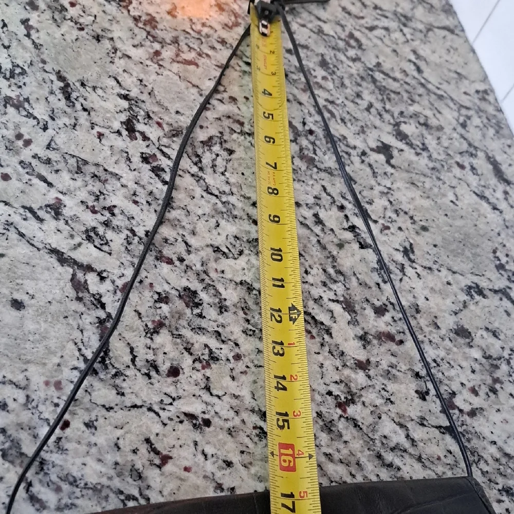 Carlos Falchi Black Croc-Embossed Crossbody Bag - Picture 11 of 11